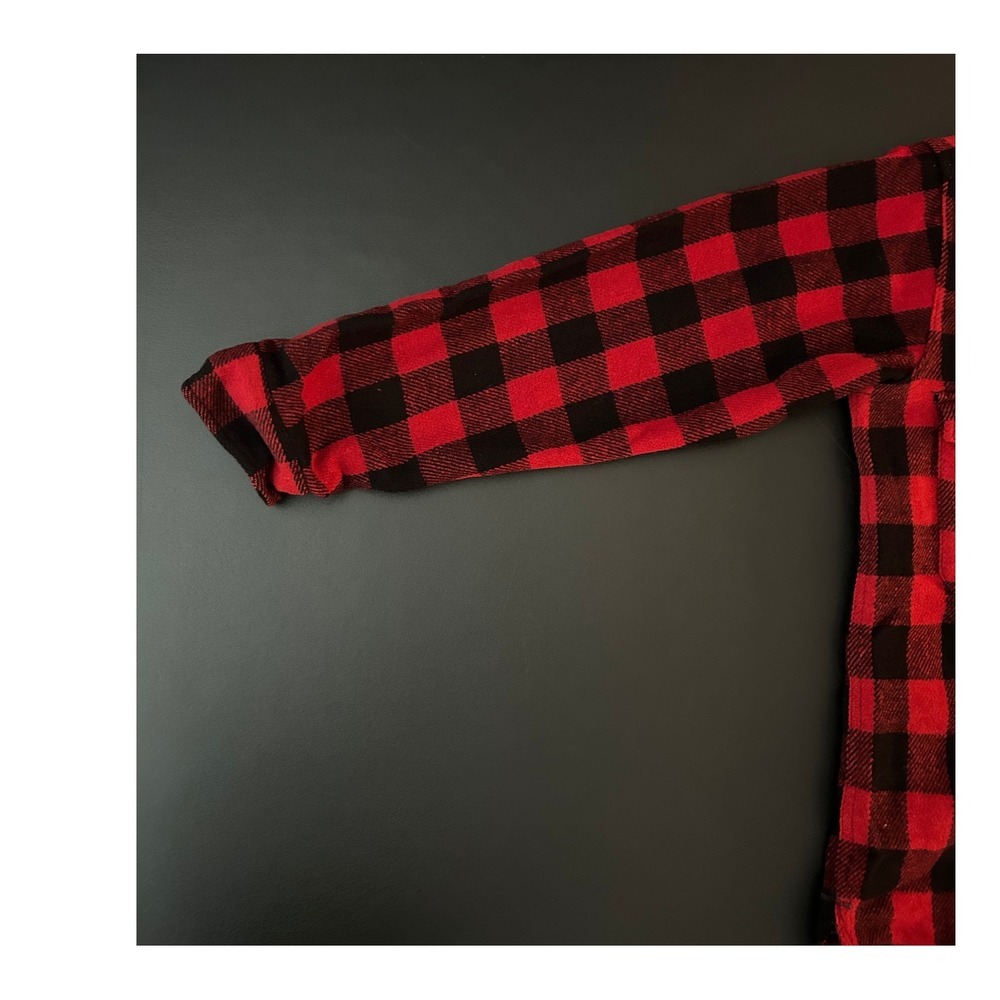 Vintage Sportclad JC Penney Buffalo Plaid Flannel Shirt Red Black L (1210) - Picture 10 of 16